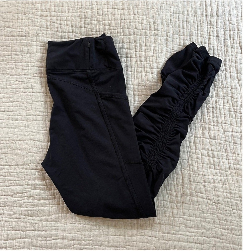 Free People Movement Wonderland Warmth Run Leggings Womens M Black Thick Pockets